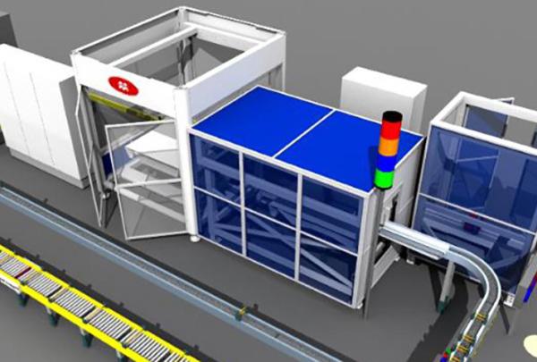 3D digital model of 包装 line.